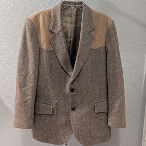 VTG Pendleton Mens High Grade Western Wear Wool Suede Sports Coat Jacket Size 46